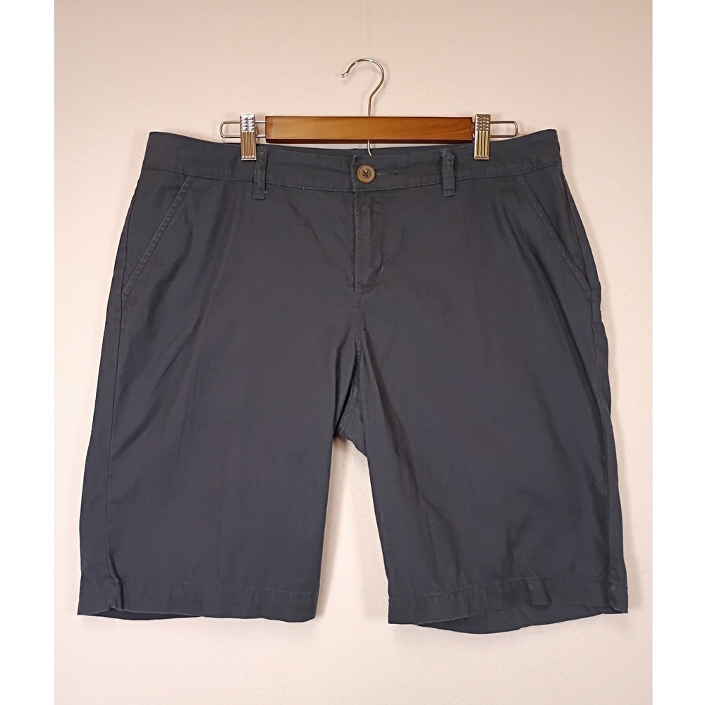 Preppy Old Navy Womens 12‎ Navy Blue Cotton Flat Front Chino Shorts 125-3840